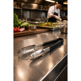 Pince de service - HACCP - Noire - Acier inoxydable - L 23 cm - G-Line