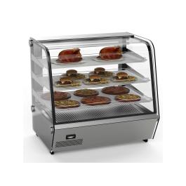 Warmhoudvitrine - Gebogen Ruit - Led Verlichting - RVS - 230V - B 69 CM - G-Line