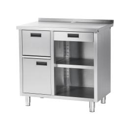 Koffie Uitgifte Werkbank - 1-Deurs - RVS - H 100 x B 100 x D 70 CM - G-Line