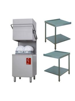 Lave-vaisselle - Pousseur - Cuve de rupture - Panier 50 x 50 CM - 2 tables d'égouttage - Diamant - D26/6B/A