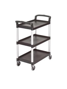 Chariot de service - 3 niveaux - Noir - H 96,5 x 83,5 x 41 CM - Polypropylène - Cambro - CT349