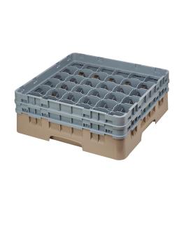 Panier lave-vaisselle - 36 compartiments - Beige - H 14,3 x 50 x 50 CM - Polypropylène - Cambro - DE794