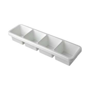 Récipient alimentaire - H 7,5 x 47 x 13 CM - 0,27 KG - Polypropylène - Blanc - 0,7 Litre - - -20°C / +120°C - 023004