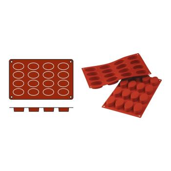 Tapis de cuisson Ovales-Petit - 0,22 KG - Silicone - Rouge - 0,03 Litre - -60°C / +230°C - Silikomart - 070052