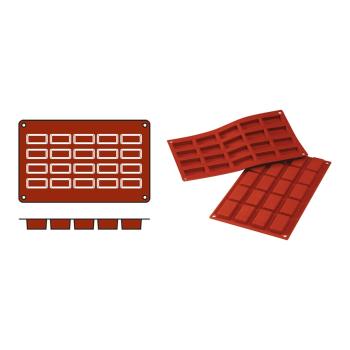 Tapis de cuisson Financiers - 0,215 KG - Silicone - Rouge - 0,02 Litre - -60°C / +230°C - Silikomart - 070057