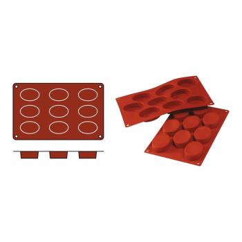 Tapis de cuisson Ovales-Moyen - 0,2 KG - Silicone - Rouge - 0,05 Litre - -60°C / +230°C - Silikomart - 070071