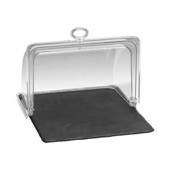 Plateau - 1/2 GN - H 18,5 CM - Mélamine - Noir - Couvercle roulant - 145206