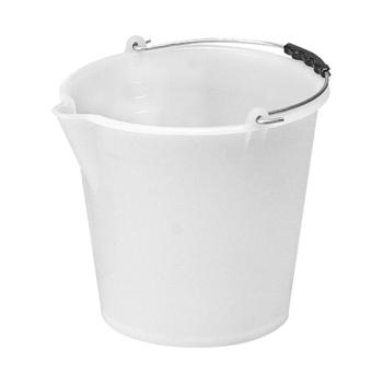 Seau - H 25 CM - 1.5 KG - Ø27 CM - polyéthylène - Blanc - 9 Litre - 956020