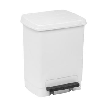 Poubelle à pédale - H 45 x 34 x 33 CM - 1,422 KG - Blanc - 26 litres - Denox - 600076