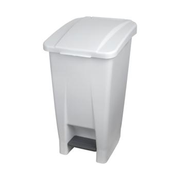 Poubelle à pédale - H 70 x 49 x 38 CM - 3,91 KG - Blanc - 60 litres - Denox - 600077