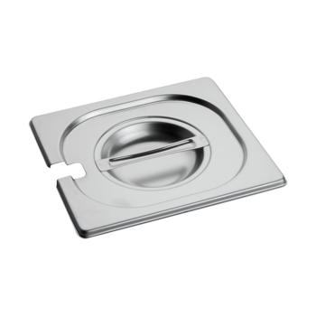 Couvercle Gastronorm - 1/6 GN - 17,6 x 16,2 CM - acier inoxydable - Avec logement pour cuillère - Caterchef - 953165