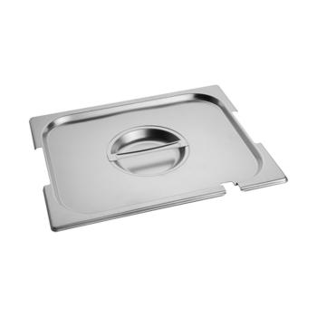 Couvercle Gastronorm - 1/2 GN - 32,5 x 26,5 CM - acier inoxydable - avec encoche pour cuillère et poignée - Caterchef - 953445