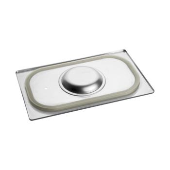 Couvercle Gastronorme - 1/4 GN - 26,5 x 16,2 CM - Inox - Avec Bord Silicone - Caterchef - 953525