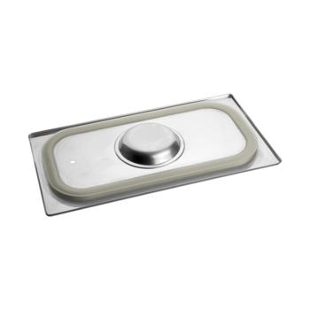 Couvercle Gastronorme - 1/3 GN - 32,5 x 17,6 CM - Inox - Avec Bord Silicone - Caterchef - 953555