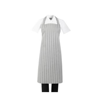Tablier rayé - Unisexe - Gris - Polycoton - Whites Chefs Clothing
