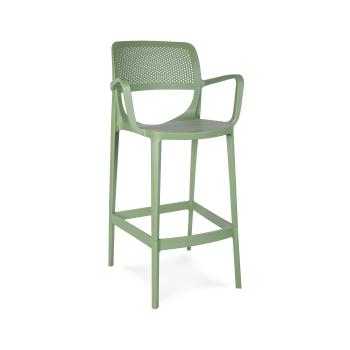 Tabouret de bar de terrasse Milan - Accoudoirs - Vert - Plastique - G-Line