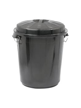 Poubelle - H 58.5 CM - 2.576 KG - Ø49.5 CM - Noir - 70 L - Denox - 600051