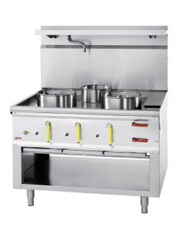 Réchaud gaz Wok - 3 feux - Rideau d'eau - Diamant - CHINE/3L