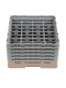 Panier lave-vaisselle - 16 compartiments - Beige - H 30,8 x 50 x 50 CM - Polypropylène - Cambro - DW552