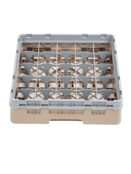 Panier lave-vaisselle - 25 compartiments - Beige - H 14,3 x 50 x 50 CM - Polypropylène - Cambro - DW554