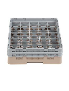 Panier lave-vaisselle - 25 compartiments - Beige - H 18,4 x 50 x 50 CM - Polypropylène - Cambro - DW555