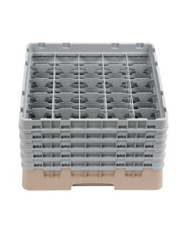 Panier lave-vaisselle - 25 compartiments - Beige - H 30,8 x 50 x 50 CM - Polypropylène - Cambro - DW556