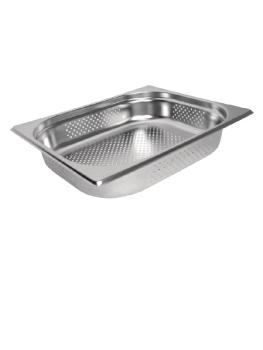 Bac gastronorme - Perforé - 1/2 GN - 6,2 Litre - H 26,5 x 32,5 x 10 CM - Inox - Vogue - K845