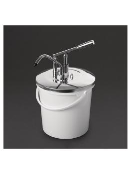Distributeur de sauce - 10 Litres - Ø 27,5 x H 44 CM - Inox/Polypropylène - Schneider - DA362
