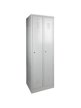 Armoire vestiaire - 2 portes - H 180 x 60 x 50 CM - Gris - Serrure à cylindre - WRC