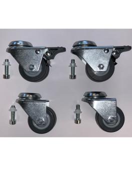 Roulette pivotante - 4 pièces - Freinée - Acier inoxydable - G-Line