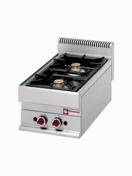Cuisinière à gaz - 2 feux - Modèle de table - Diamant - G65/2F4T