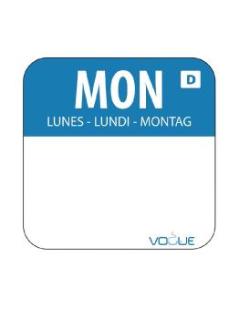 Etiquettes jour - Dissolvable - Lundi - 1000 pièces - 2.54 CM - Vogue - U777