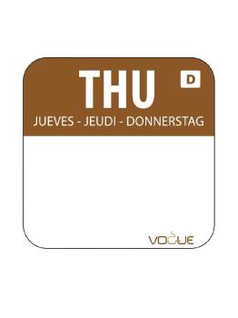 Etiquettes jour - Soluble - Jeudi - 1000 pièces - 2.54 CM - Vogue - U780