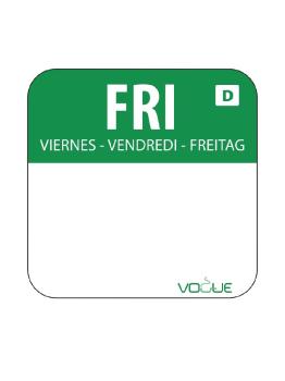 Etiquettes jour - Dissolvables - Friday - 1000 pièces - 2.54 CM - Vogue - U781