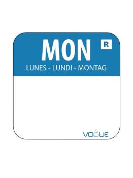 Etiquettes jour - Détachables - Lundi - 1000 pièces - H 2,4 x 2,4 CM - Vogue - L931