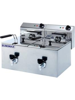 Friteuse double - 8+8 litres + robinet - Euromax - 10370CK