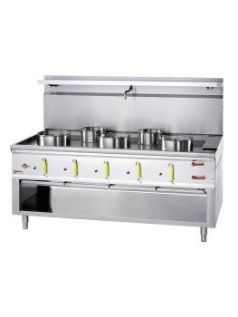 Réchaud gaz wok - 5 feux - Rideau d'eau - Diamant - CHINE/5L