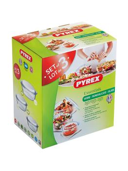 Plat à four - 2 Pièces - 1 / 1.5 / 2.5 Litre - Pyrex - Essentials - 527769