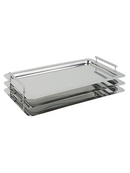 Plateau de service - 1/1 GN - 53 x 32,5 CM - acier inoxydable - 130305