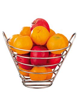 Corbeille à fruits - H 22 CM - 0,649 KG - Ø23 CM - Chromé - 180015