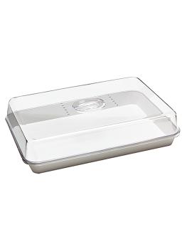 Vitrine buffet - H 8,5 x 35,6 x 24,7 CM - 0,555 KG - Styrène-Acrylonitrile (San) - Blanc - Housse - WACA - 937415