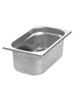 Bac gastronorme - GN 1/4 - 2,5 Litre - H 10 x 26,5 x 16,2 CM - Inox - Caterchef - 953143