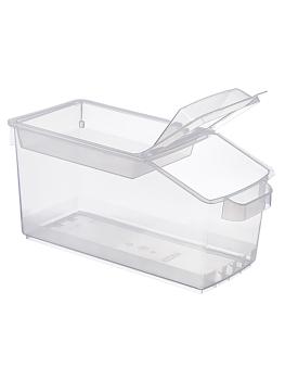 Conteneur alimentaire - H 22,7 x 23 x 48 CM - 1 029 KG - Polypropylène - Transparent - 14 Litre - -40°C / +90°C - Couvercle à charnière - Araven - 962050