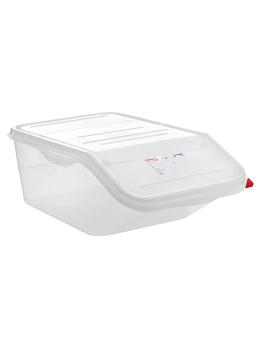 Conteneur alimentaire - H 20 x 34 x 56.5 CM - 1.457 KG - Polypropylène - Transparent - 22.65 Litre - -40°C / +90°C - Couvercle à charnière - Araven - 962072