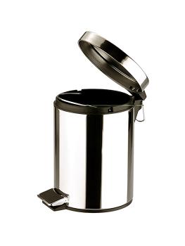 Poubelle à pédale - H 28 CM - 1 KG - Ø20 CM - inox - 5 L - 861601