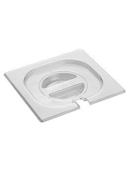 Couvercle Gastronorm - 1/6 GN - 17,6 x 16,2 CM - Polycarbonate - Transparent - -100°C / +100°C - Avec logement pour cuillère - Caterchef - 953065
