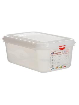 Boîte Alimentaire - 1/4 GN - 2.8 Litre - H 10 x 26.5 x 16.2 CM - Polypropylène - Transparent - -40°C / +100°C - Hermétique Verrouillable - Denox - 600410