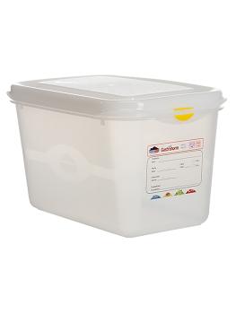 Boîte alimentaire - 1/4 GN - 4,3 Litre - H 15 x 26,5 x 16,2 CM - Polypropylène - Transparent - -40°C / +100°C - Hermétique Verrouillable - Denox - 600420