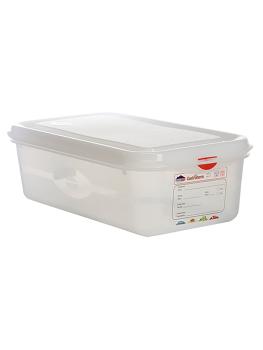Boîte Alimentaire - 1/3 GN - 4 Litre - H 10 x 32.5 x 17.6 CM - Polypropylène - Transparent - -40°C / +100°C - Hermétique Verrouillable - Denox - 600440