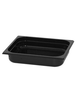 Bac gastronorme - 1/2 GN - 4,68 Litre - H 6,5 x 32,5 x 26,5 CM - Polycarbonate - Noir - -40°C / +100°C - Caterchef - 853024